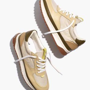 MADEWELL Mens Size 9 Kickoff Trainer Sneakers in Leather and Ripstop Nylon